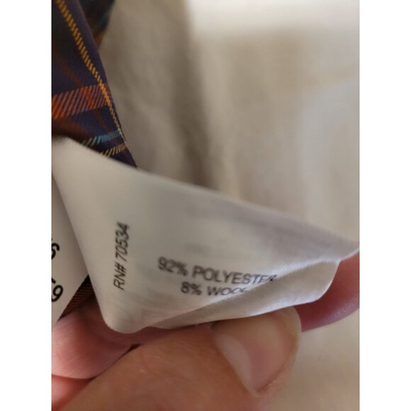 Orvis Mens Classic Fit Plaid Shirt 2XL Pol Wool Blend Rust blue classic business - Picture 5 of 7